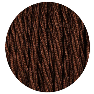 Dark Brown 3 Core Twisted Electric Cable covered color fabric 0.75mm