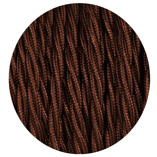 Dark Brown 3 Core Twisted Electric Cable covered color fabric 0.75mm