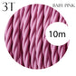 3 Core Twisted Baby Pink Vintage Electric fabric Cable Flex 0.75mm