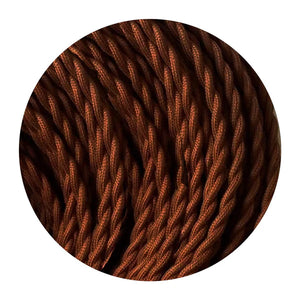 Twisted Brown Vintage Electric fabric Cable Flex 0.75mm -3Core