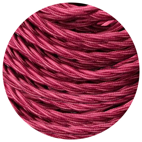 Burgandy color 3 Core Twisted Electric Cable solid fabric 0.75 mm