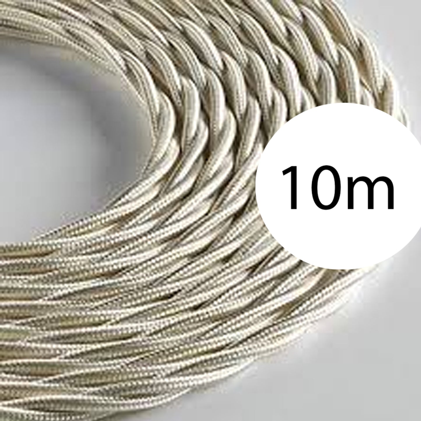 Ivory color 3 Core Twisted Electric Cable solid fabric 0.75 mm
