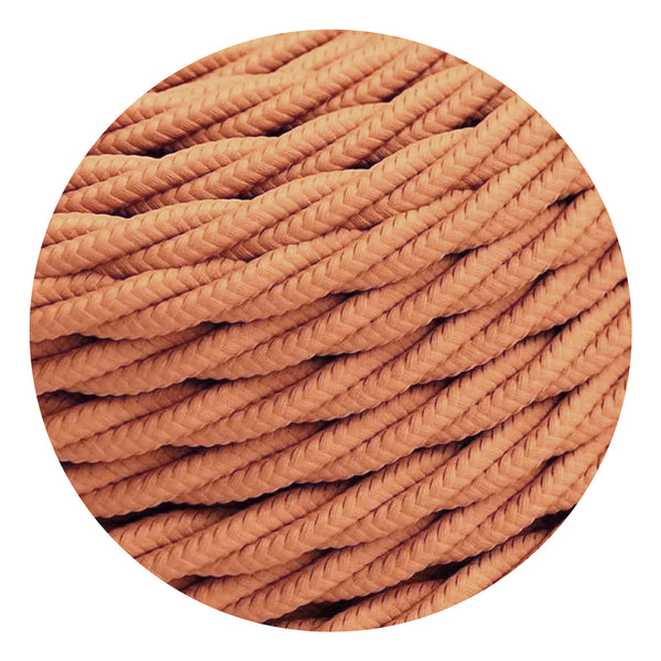 2 Core Twisted Electric Cable Light Brown fabric 0.75mm