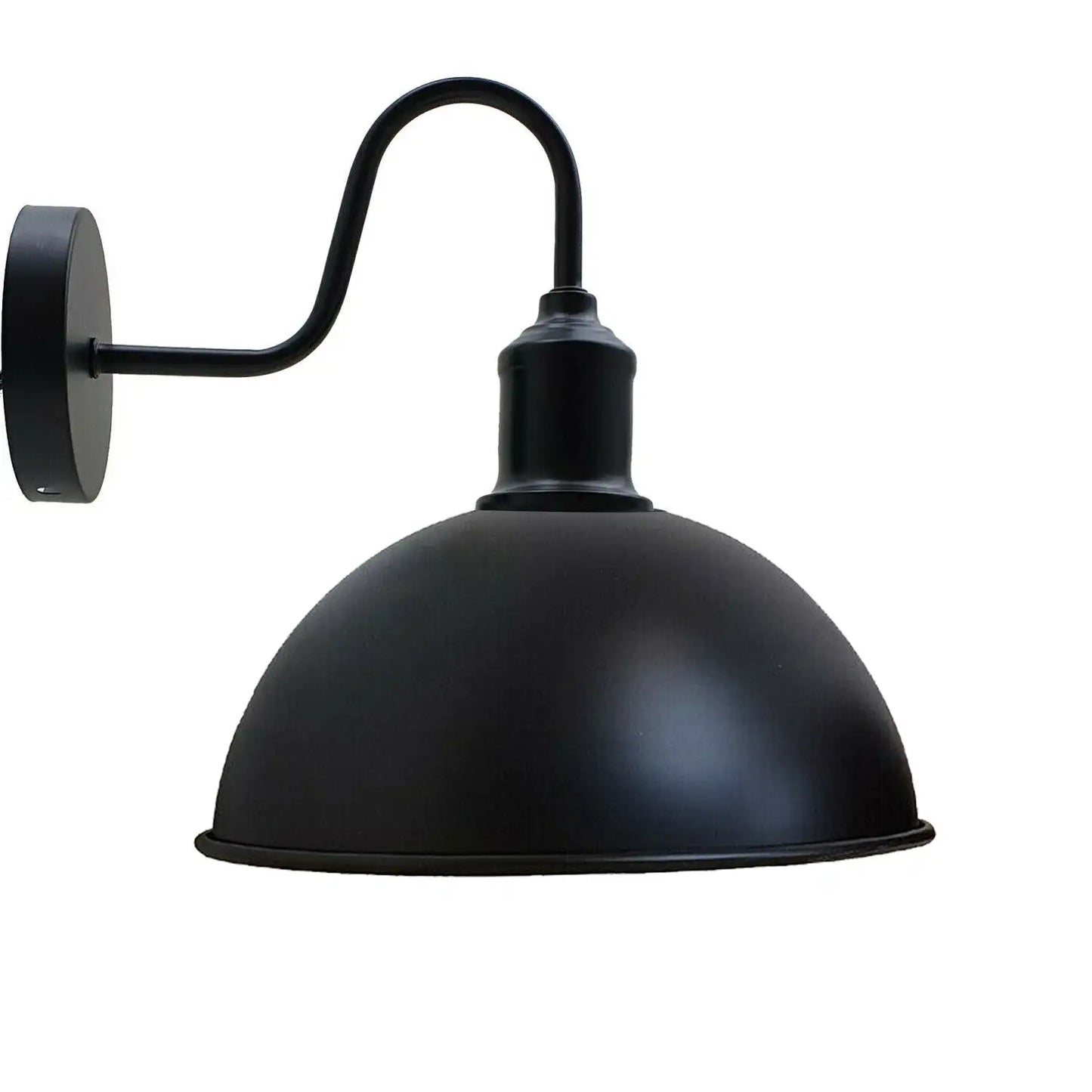 Black Metal Dome Shade Shape Wall Sconce Light Fixture