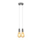 Vintage E27 Metal 2 Head Holder Ceiling Pendant Light with Adjustable Cable