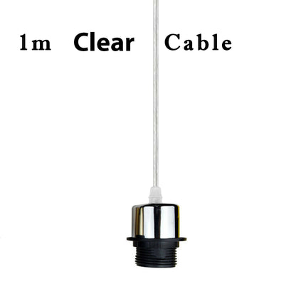 DIY E27 pendant set with black PVC round cable