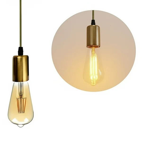Vintage E27 Fitting Suspension Yellow Brass Lamp Holder Ceiling Pendant Lights~3639