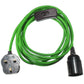 4m Green Fabric Flex Cable Plug In Pendant Lamp Light Set With Bulb Holder~1497 - Electricalsone UK Ltd