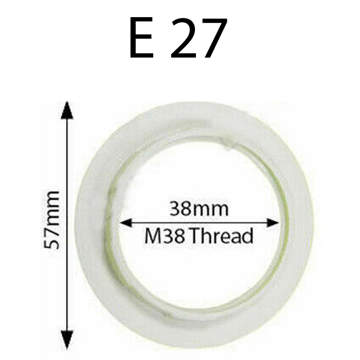 White Light Shade Collar Ring Adaptor E27 Lamp Bulb Holder Screw connected and Made of Plastic.