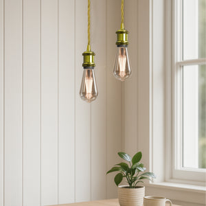 2m Plug-In Pendant Set with Flex Cable and Bulb Holder  65cm Length