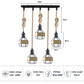 Retro Hemp Rope Hanging Ceiling Pendant light with Hemp cage