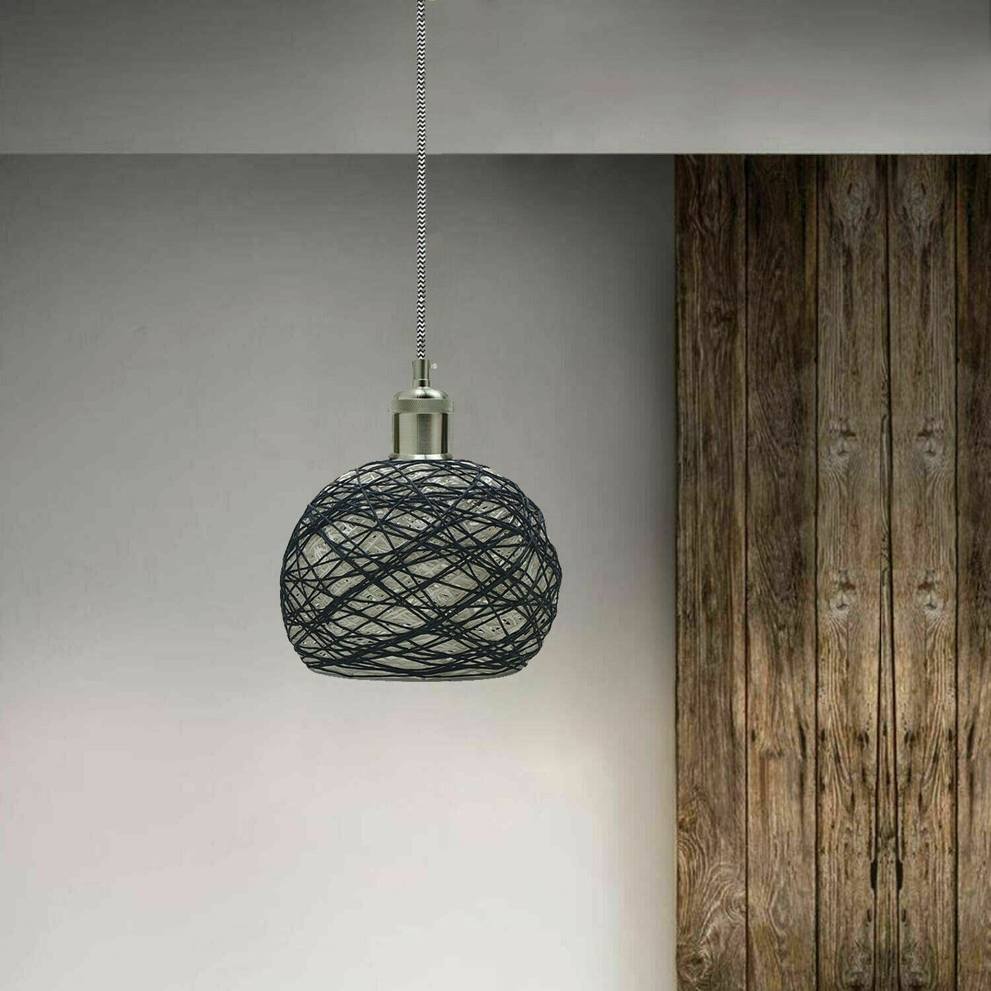 Pendant Light Lampshade Metal Natural Rattan Ceiling Pendant Lighting