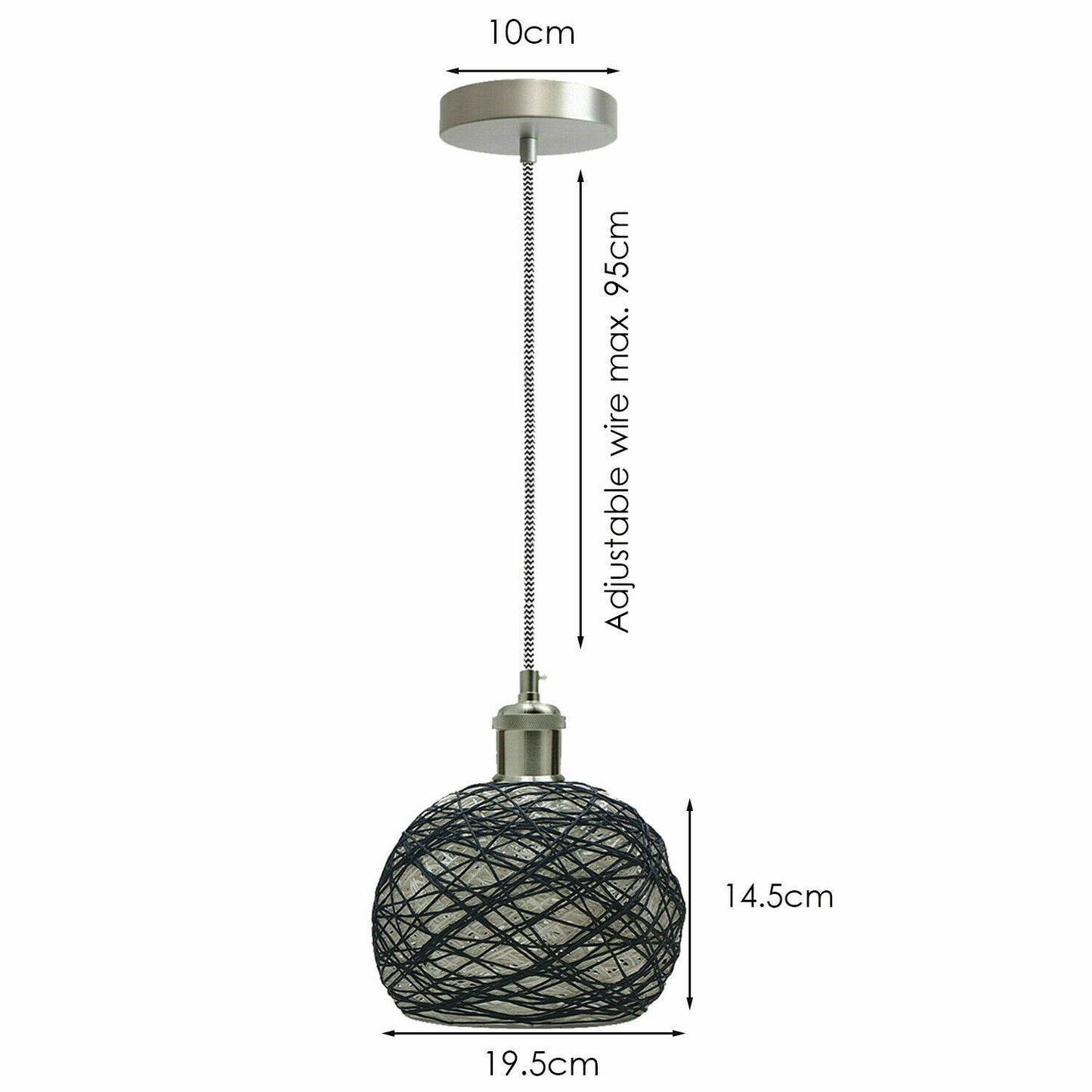 Pendant Light Lampshade Metal Natural Rattan Ceiling Pendant Lighting