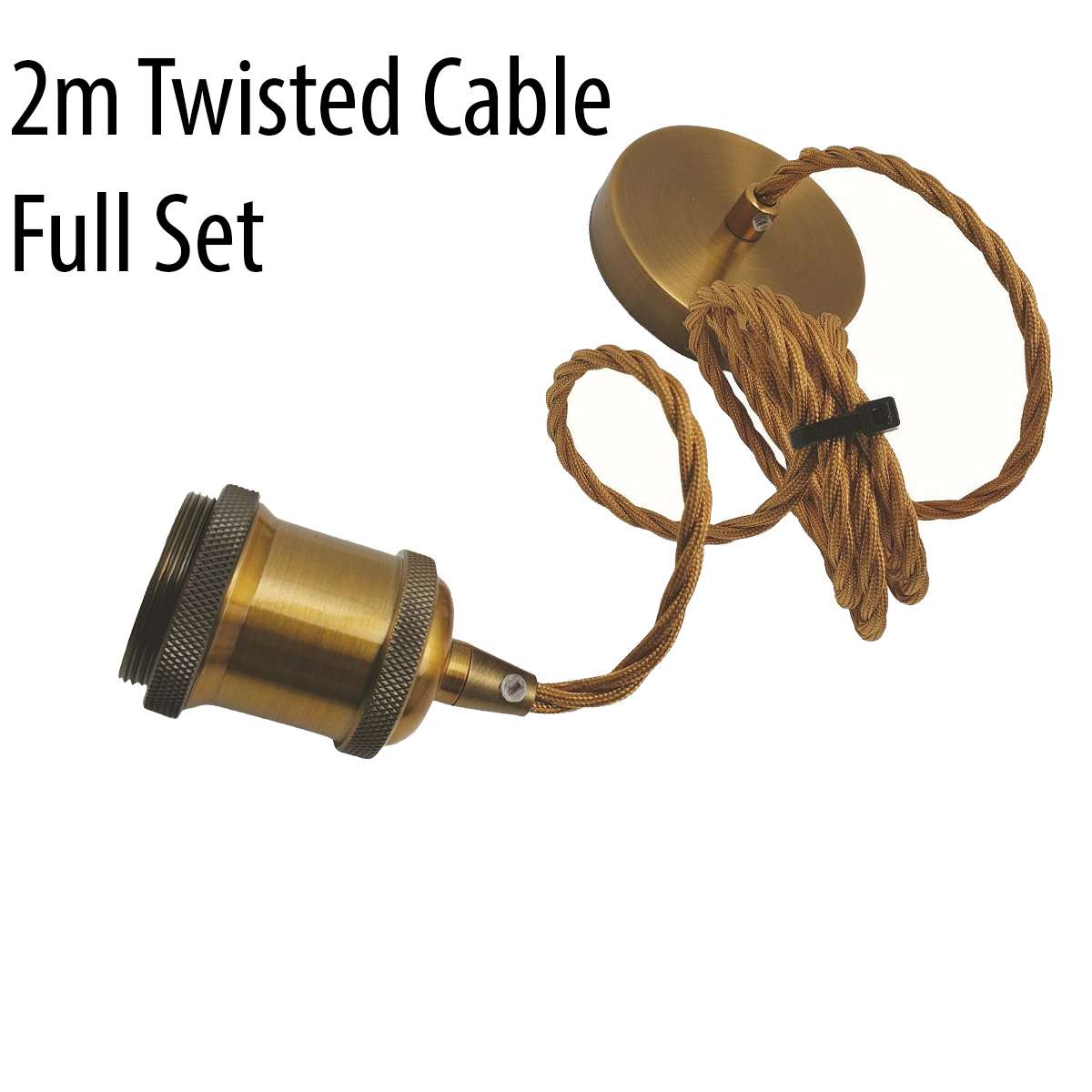 2m Plug-In Pendant Set with Flex Cable and Bulb Holder  65cm Length