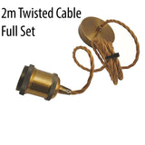 2m Plug-In Pendant Set with Flex Cable and Bulb Holder  65cm Length