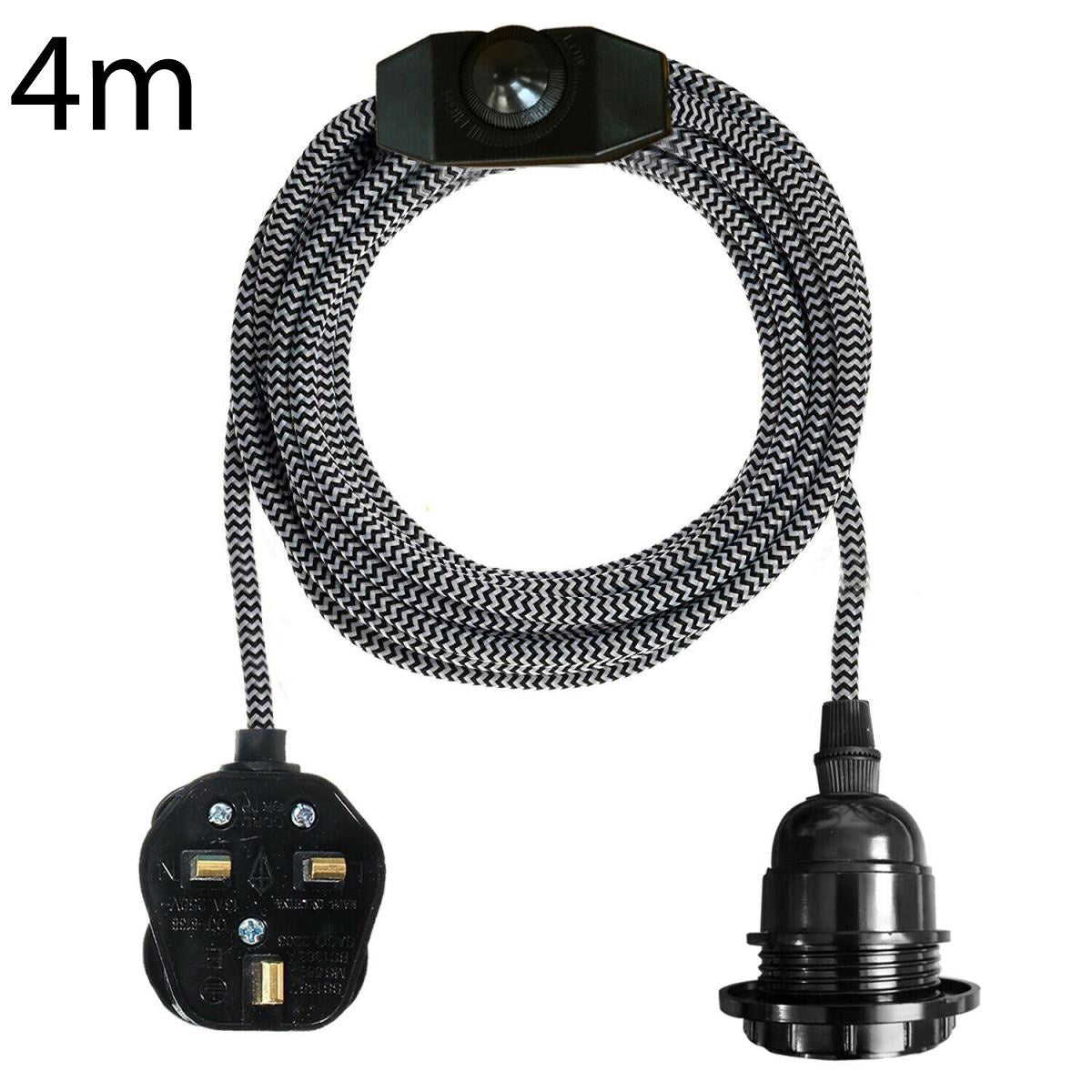 Cable Plug In Pendant Light Set E27 Bulb Holder