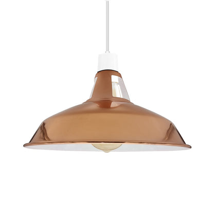 Electro Plating Modern Retro Barn Light Shades 4cm Top ole, Modern Ceiling Pendant Easy Fit Lampshades
