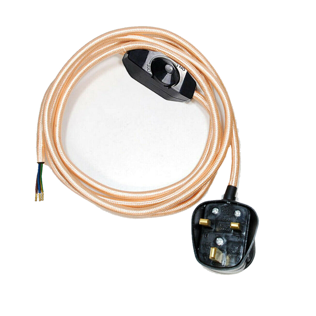 Dimmer Switch 2m Fabric Flex Cable Plug In Pendant With Short Holder~1611 - Electricalsone UK Ltd