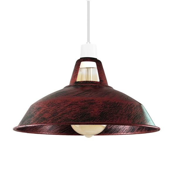 Retro Barn Light Shades: Vintage Top Hole, Easy-Fit Pendant Lampshades