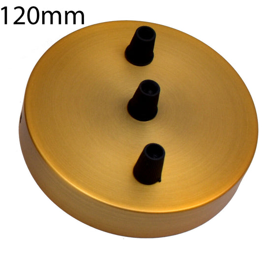 3 outlet Yellow Brass Ceiling Rose 