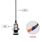Metal E27 Pendant Light Holder with 1M PVC Hanging Cable for Decor