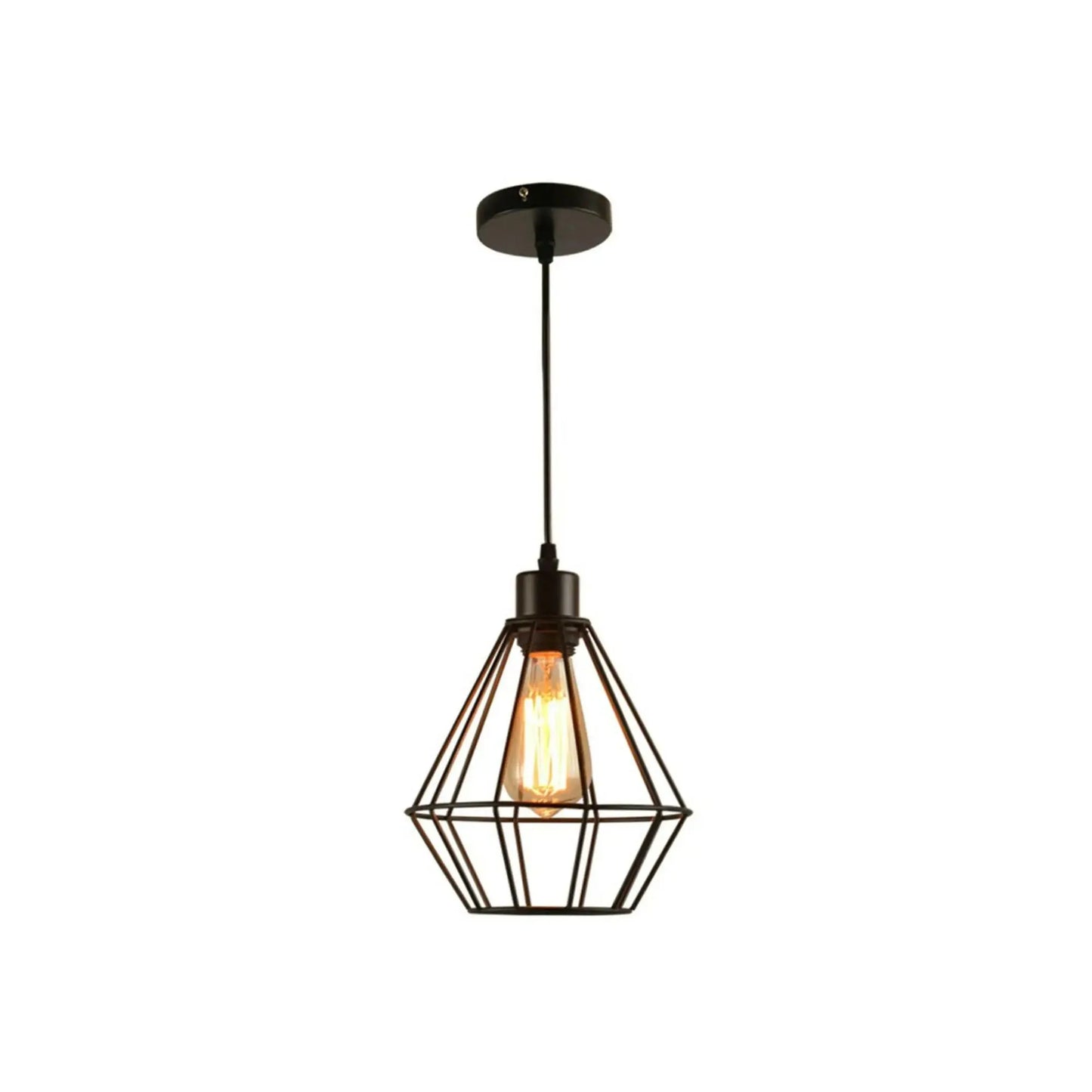 Industrial Metal Bulb Guard Wire Cage Ceiling Pendant Light