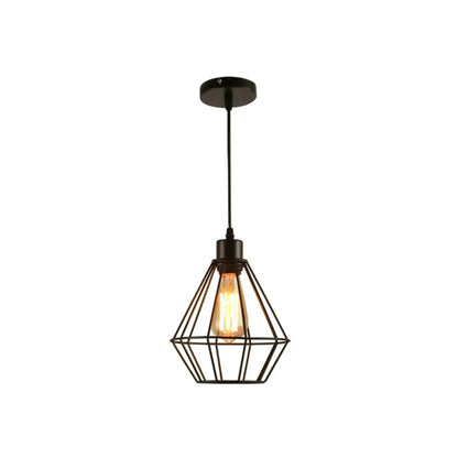 Industrial Metal Bulb Guard Wire Cage Ceiling Pendant Light