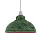 Vintage Retro Pendant Curvy Shade Green Cama Metal Lampshade UK