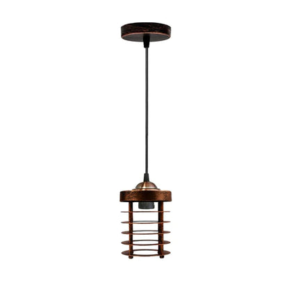 Industrial Wire Cage Pendant Lampshade | Vintage E27 UK