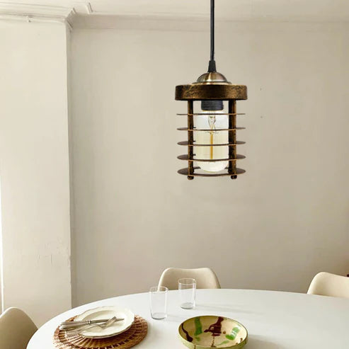 Industrial Wire Cage Pendant Lampshade | Vintage E27 UK