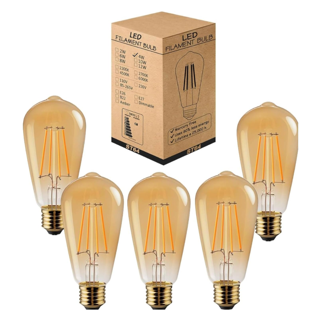 antique style led bulb
warm amber filament bulb
