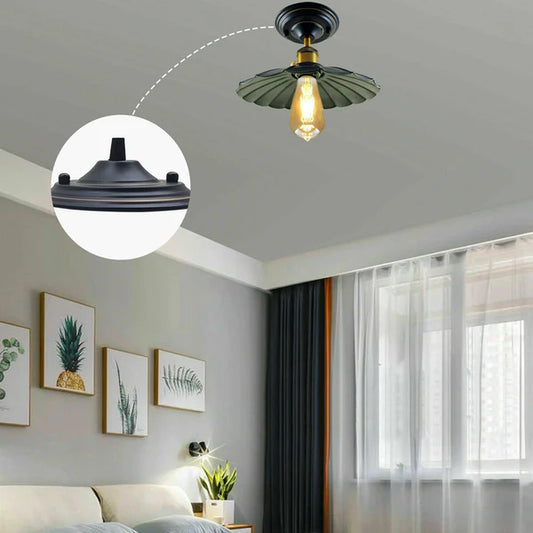 140mm Single Outlet Drop Metal Front Fitting Ceiling Rose