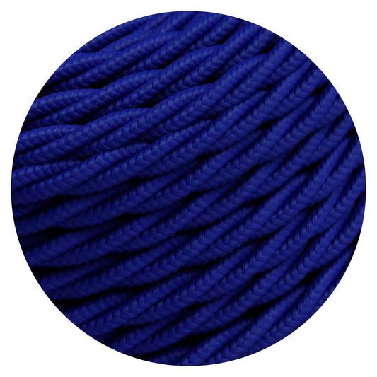 Dark Blue color 3 Core Twisted Electric Cable covered fabric 0.75mm