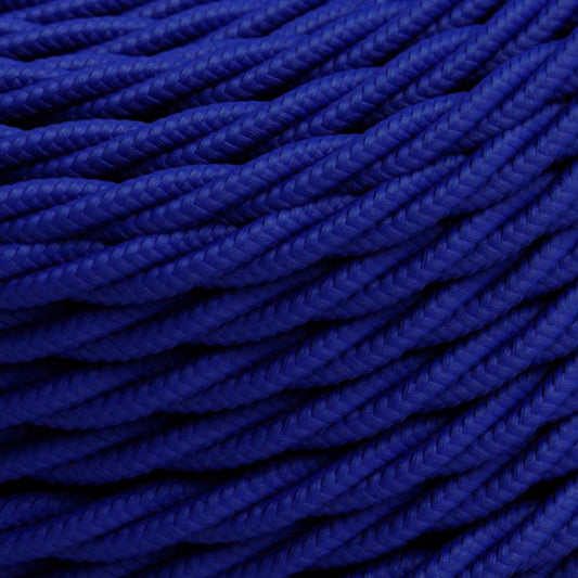 Dark Blue color 3 Core Twisted Electric Cable covered fabric 0.75mm