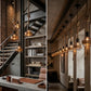 Retro Hemp Rope Hanging Ceiling Pendant light with Hemp cage