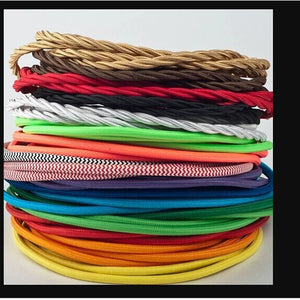 2 Core 8 Amp Braided Fabric Twisted and Round Cable Lighting Flex