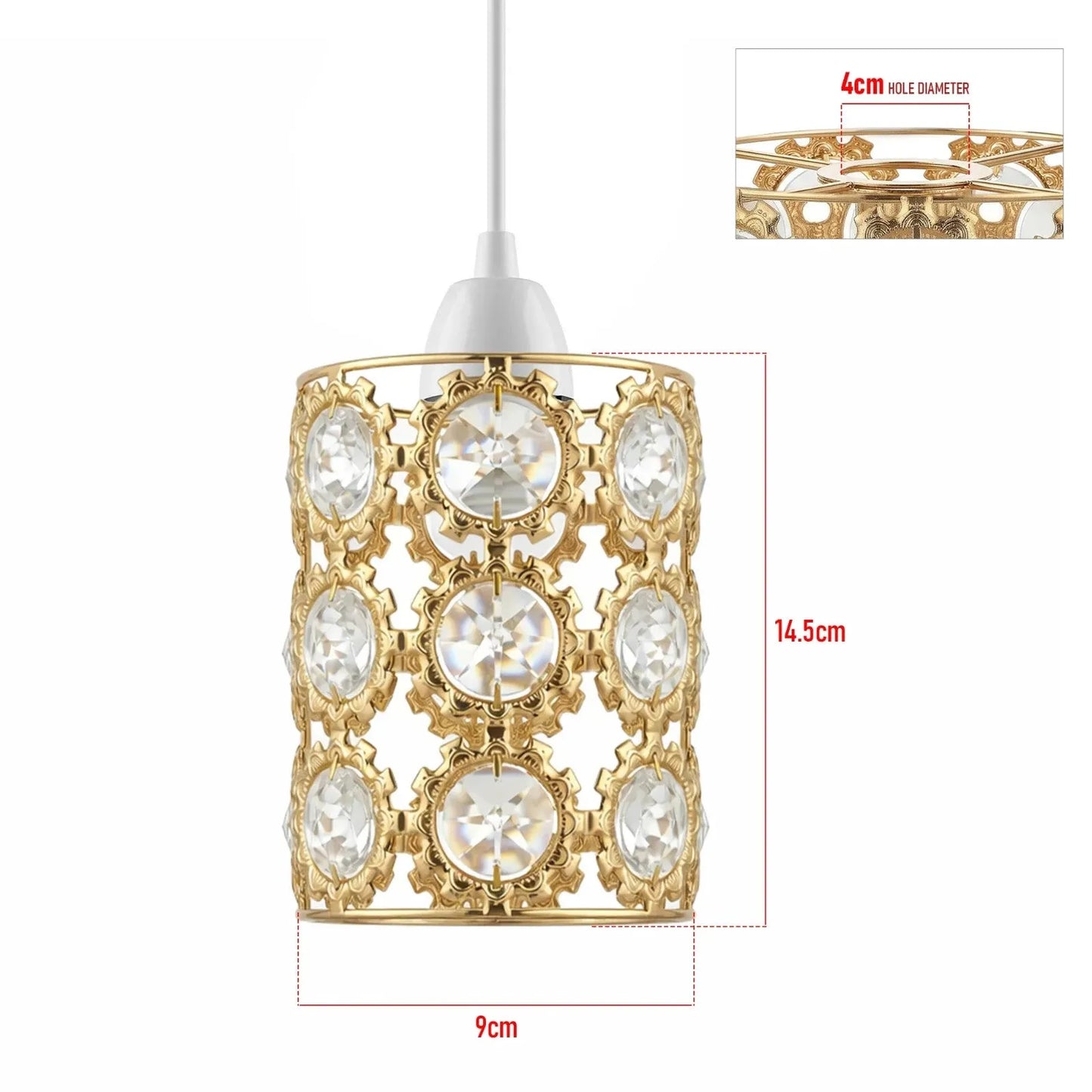 crystal-effect metal pendant shade