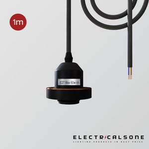E27 plastic shade ring holder with 1M hanging cable for modern lighting solutions