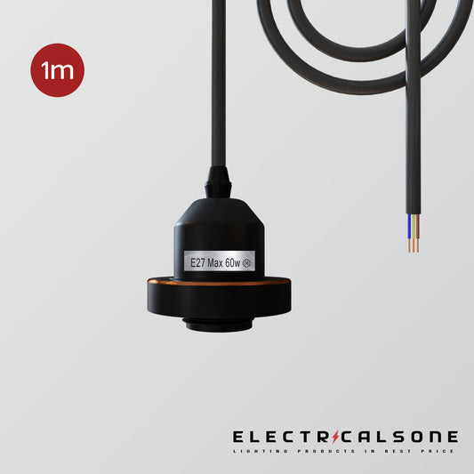E27 plastic shade ring holder with 1M hanging cable for modern lighting solutions