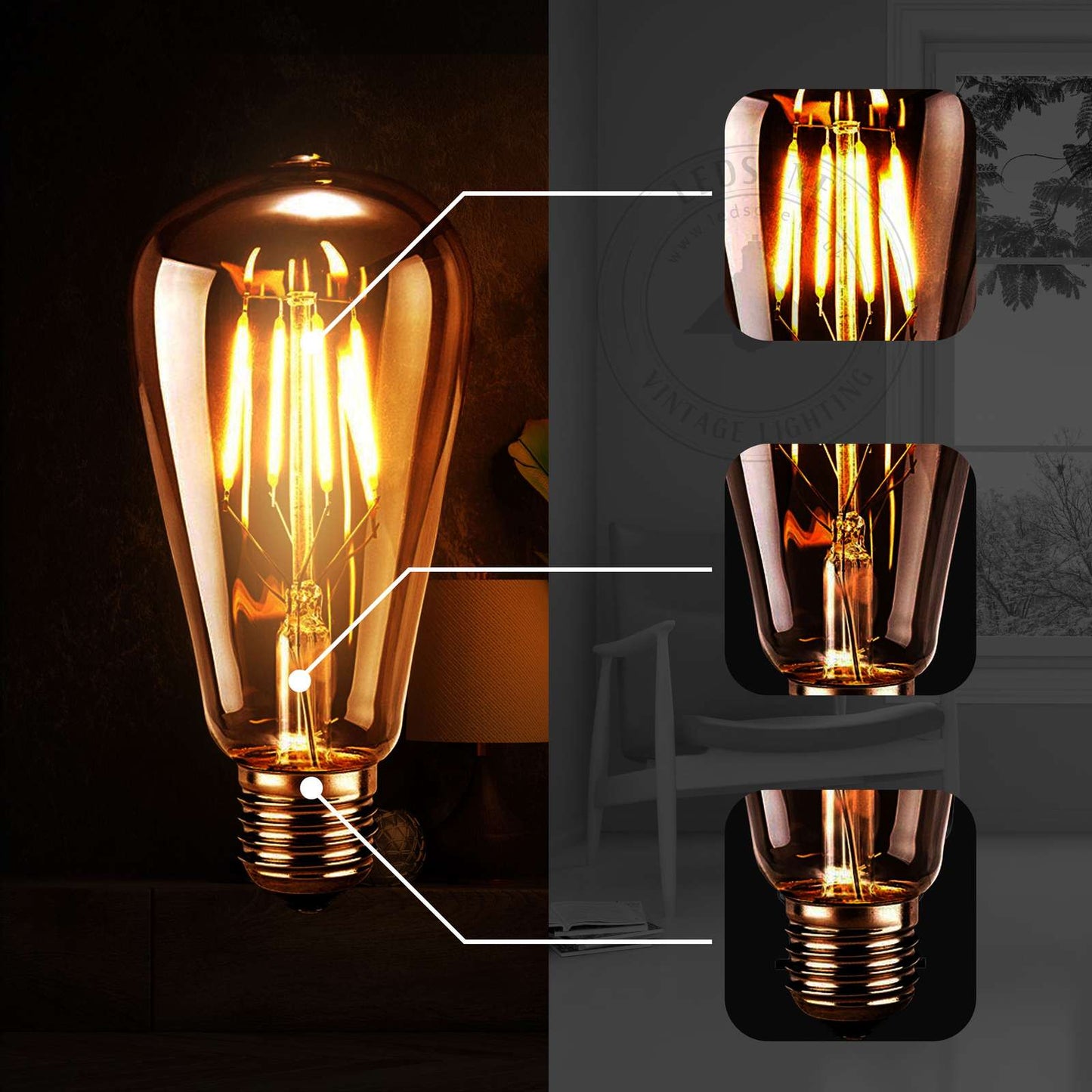 e27 filament bulb vintage