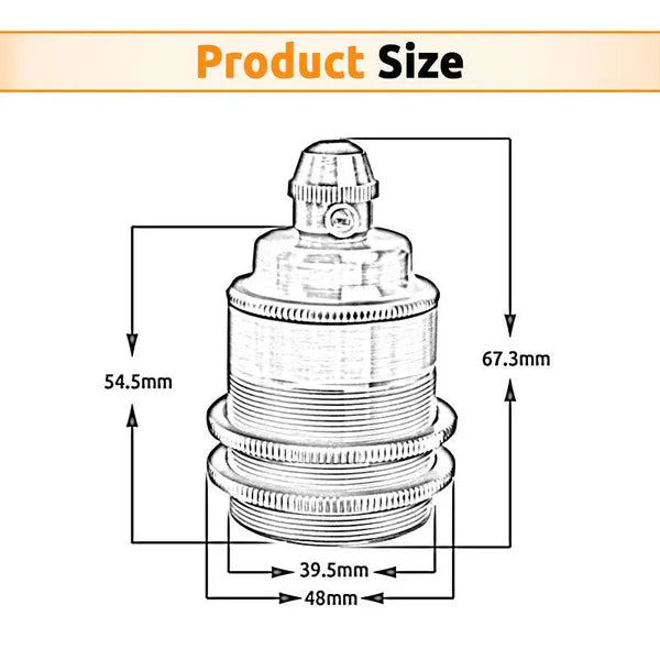 ES E27 Edison Screw Cap Socket Fitting Pendant Ceiling Light Lamp Bulb Holder