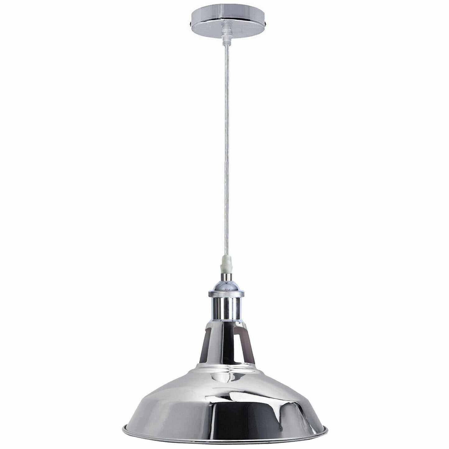 Vintage Metal E27 Chrome Pendant Light Shade