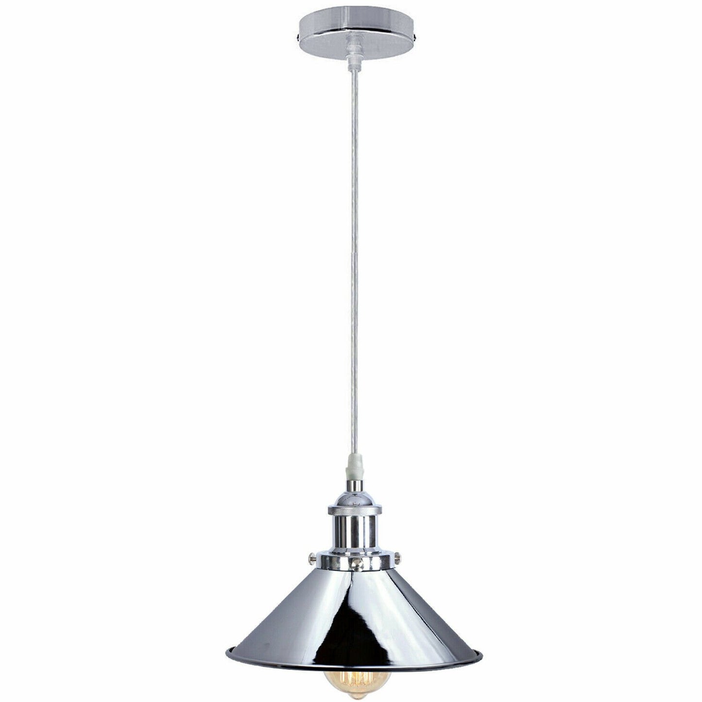 Vintage Metal E27 Chrome Pendant Light Shade