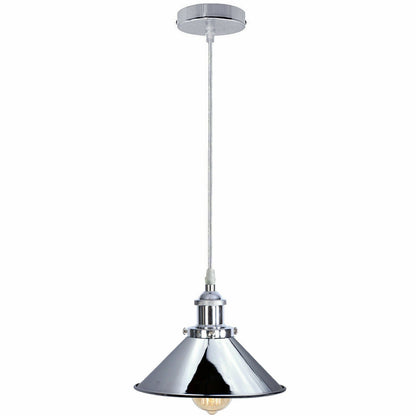 Vintage Metal E27 Chrome Pendant Light Shade