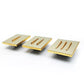  gold glossy screwless 2 gang wall switch for modern interiors, decorative industrial style wall switch for UK homes.