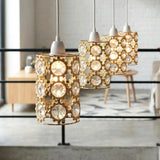 industrial crystal-effect metal lampshade