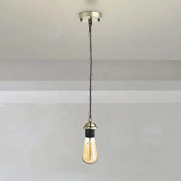 E27 Metal Ceiling Pendant Light Holder With Chain