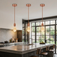Suspended Ceiling Rose Braided Fabric Flex Rose Gold Pendant Lamp Holder Light Fitting Lighting~1252