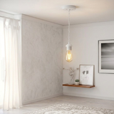 White Metal Ceiling E27 Lamp Holder Pendant Light with Chain ~1779