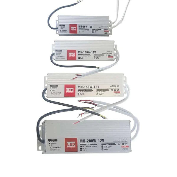 LED Driver Slim DC 12V waterproof IP67 60w to 200w Power Supply Led Adapter ~1432
